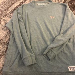 Pink French terry mock neck tunic